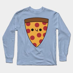 Cute Slice Of Pepperoni Pizza - Kawaii Pepperoni Pizza Long Sleeve T-Shirt